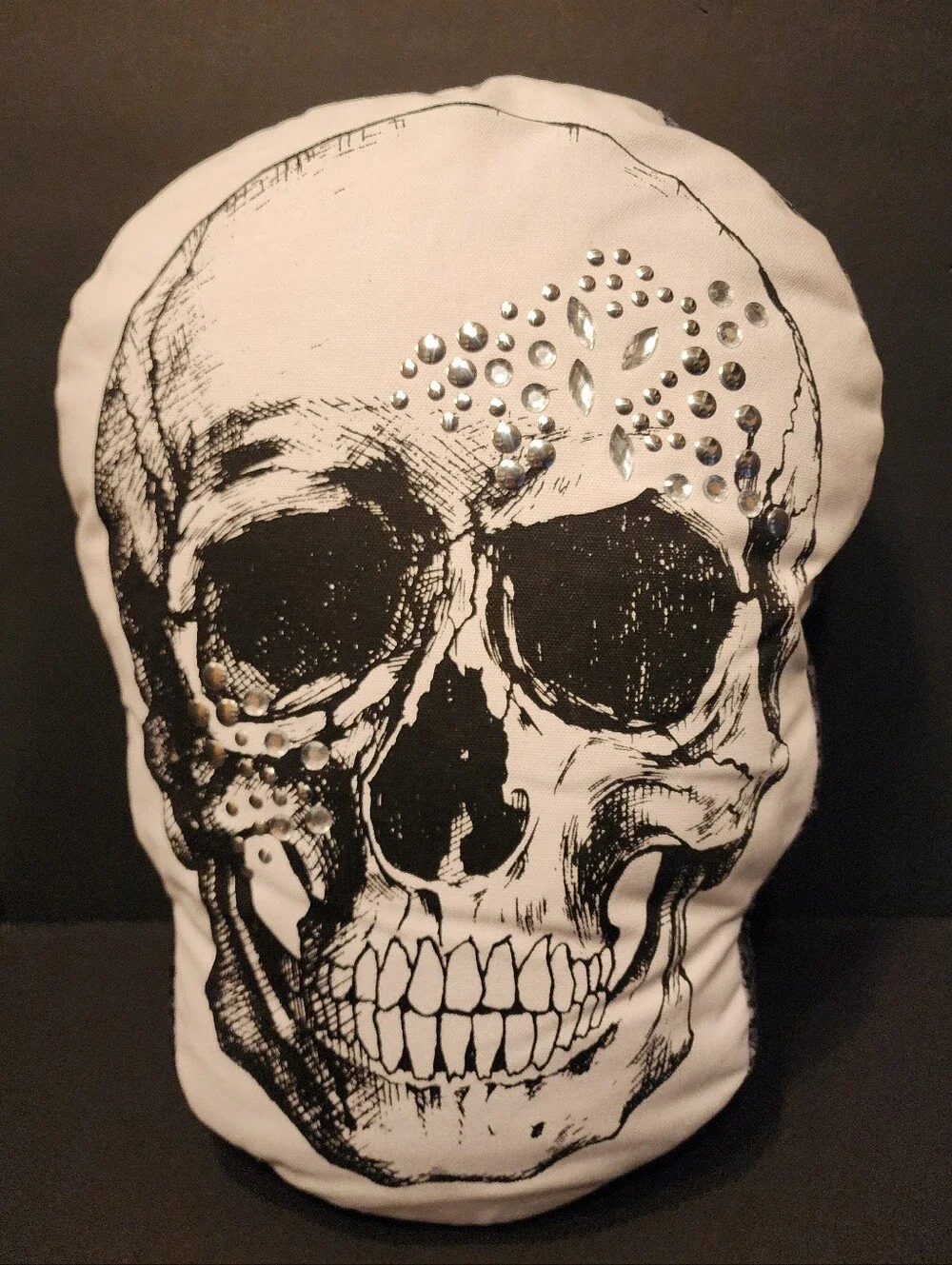 New Cool Large Pillow, Skelton Graphics, Decorative Accents, Black & White